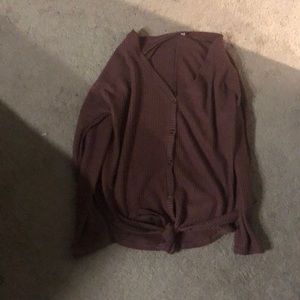 Mauve tie-front shirt